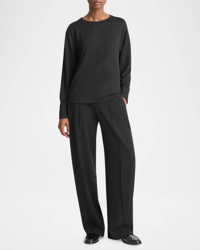 Relaxed Long-Sleeve Crewneck Top
